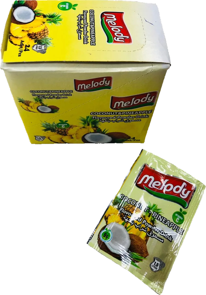 JUGO EN POLVO COCO-PINA 1,5L MELODY 9g DISPLAY