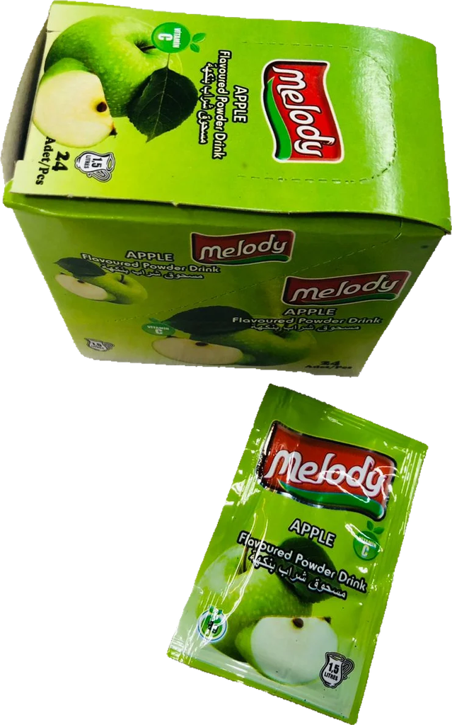 JUGO EN POLVO MANZANA 1,5L MELODY 9g DISPLAY